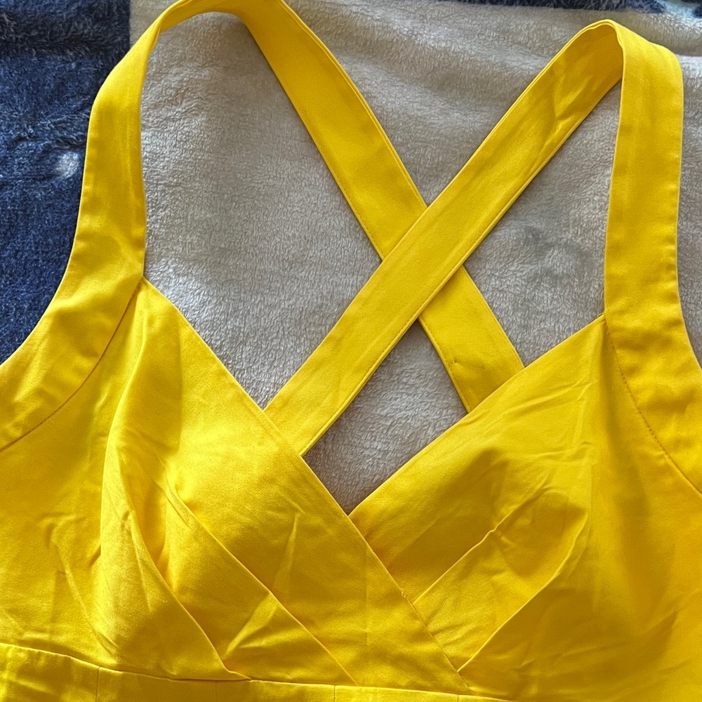 Calvin Klein Crisscross Dress in Sunny Yellow - Picture 7 of 7